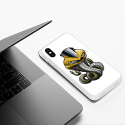 Чехол iPhone XS Max матовый Yamaha r6, цвет: 3D-белый — фото 2