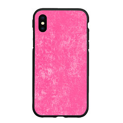 Чехол iPhone XS Max матовый Pink bleached splashes, цвет: 3D-черный