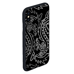 Чехол iPhone XS Max матовый Драконы татуировки самураи, цвет: 3D-черный — фото 2