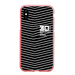 Чехол iPhone XS Max матовый Thirty Seconds to Mars pattern optic, цвет: 3D-баблгам