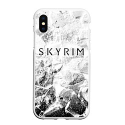 Чехол iPhone XS Max матовый Skyrim white graphite, цвет: 3D-белый