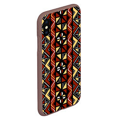Чехол iPhone XS Max матовый Африканский мавританский орнамент, цвет: 3D-коричневый — фото 2