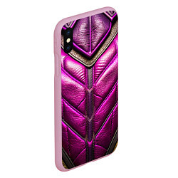 Чехол iPhone XS Max матовый Текстурная кожа в космическом стиле, цвет: 3D-розовый — фото 2