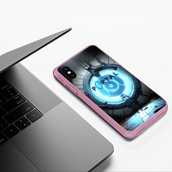 Чехол iPhone XS Max матовый Portal logo game, цвет: 3D-розовый — фото 2