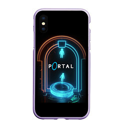 Чехол iPhone XS Max матовый Portal neon style logo