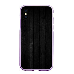 Чехол iPhone XS Max матовый Текстура темного паркета, цвет: 3D-сиреневый