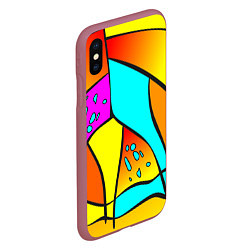 Чехол iPhone XS Max матовый Яркая абстракция, цвет: 3D-малиновый — фото 2