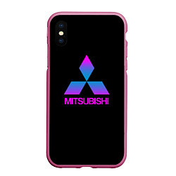 Чехол iPhone XS Max матовый Mitsubishi gradient, цвет: 3D-малиновый