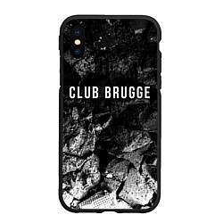 Чехол iPhone XS Max матовый Club Brugge black graphite, цвет: 3D-черный