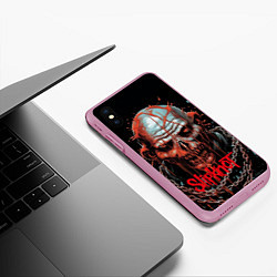 Чехол iPhone XS Max матовый Slipknot зомби в цепи, цвет: 3D-розовый — фото 2