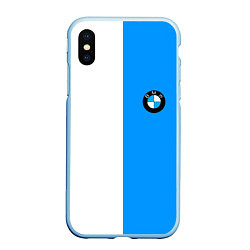 Чехол iPhone XS Max матовый BMW sport blue white, цвет: 3D-голубой