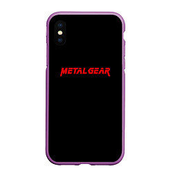 Чехол iPhone XS Max матовый Metal gear red logo, цвет: 3D-фиолетовый