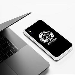 Чехол iPhone XS Max матовый Metal gear solid snake logo, цвет: 3D-белый — фото 2