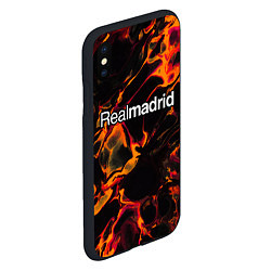 Чехол iPhone XS Max матовый Real Madrid red lava, цвет: 3D-черный — фото 2