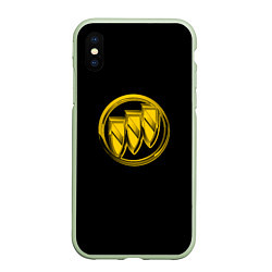 Чехол iPhone XS Max матовый Buick logo yellow, цвет: 3D-салатовый