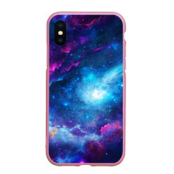 Чехол iPhone XS Max матовый Комета, цвет: 3D-розовый