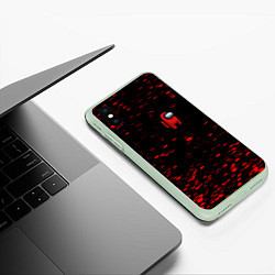 Чехол iPhone XS Max матовый Among us текстура краски, цвет: 3D-салатовый — фото 2