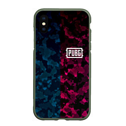 Чехол iPhone XS Max матовый PUBG camo texture, цвет: 3D-темно-зеленый