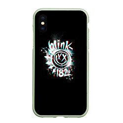 Чехол iPhone XS Max матовый Blink-182 glitch, цвет: 3D-салатовый