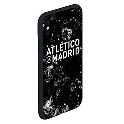 Чехол iPhone XS Max матовый Atletico Madrid black ice, цвет: 3D-черный — фото 2