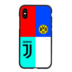 Чехол iPhone XS Max матовый Juventus x Borussia, цвет: 3D-черный