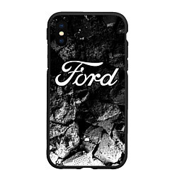 Чехол iPhone XS Max матовый Ford black graphite, цвет: 3D-черный