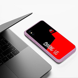 Чехол iPhone XS Max матовый Амонг ас геометрия красный, цвет: 3D-сиреневый — фото 2