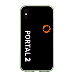 Чехол iPhone XS Max матовый Portal logo brend, цвет: 3D-салатовый