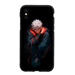 Чехол iPhone XS Max матовый Парень в темноте в стиле манга - manga dark, цвет: 3D-черный