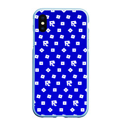 Чехол iPhone XS Max матовый Roblox blue pattern, цвет: 3D-голубой