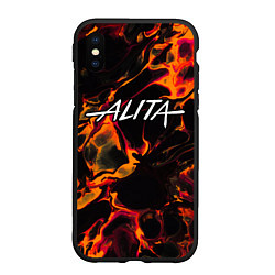 Чехол iPhone XS Max матовый Alita red lava, цвет: 3D-черный