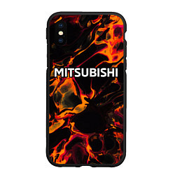 Чехол iPhone XS Max матовый Mitsubishi red lava, цвет: 3D-черный