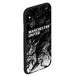 Чехол iPhone XS Max матовый Manchester United black graphite, цвет: 3D-черный — фото 2