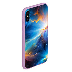 Чехол iPhone XS Max матовый Космический пейзаж - галактики, цвет: 3D-сиреневый — фото 2