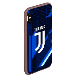 Чехол iPhone XS Max матовый Juventus sport geometry steel, цвет: 3D-коричневый — фото 2