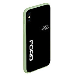 Чехол iPhone XS Max матовый Ford logo white steel, цвет: 3D-салатовый — фото 2