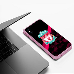 Чехол iPhone XS Max матовый Liverpool sport fc club, цвет: 3D-розовый — фото 2