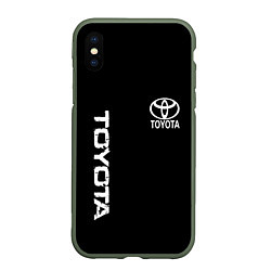 Чехол iPhone XS Max матовый Toyota logo white steel, цвет: 3D-темно-зеленый