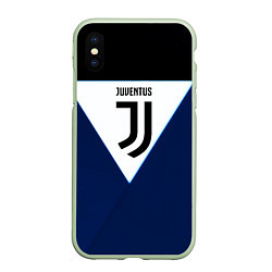 Чехол iPhone XS Max матовый Juventus sport geometry color, цвет: 3D-салатовый