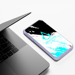 Чехол iPhone XS Max матовый Assassins Creed краски текстура, цвет: 3D-светло-сиреневый — фото 2