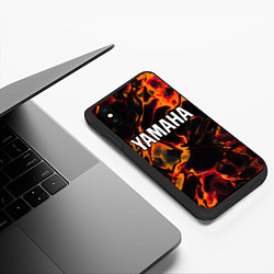 Чехол iPhone XS Max матовый Yamaha red lava, цвет: 3D-черный — фото 2