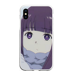 Чехол iPhone XS Max матовый Sousou no Frieren Ферн sad face, цвет: 3D-белый