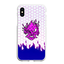 Чехол iPhone XS Max матовый Samurai logo cdproject, цвет: 3D-белый