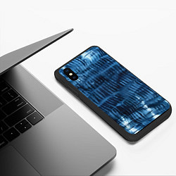 Чехол iPhone XS Max матовый Японская абстракция шибори, цвет: 3D-черный — фото 2