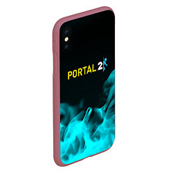 Чехол iPhone XS Max матовый Portal fire blue, цвет: 3D-малиновый — фото 2