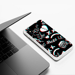 Чехол iPhone XS Max матовый Lil Peep logo glitch, цвет: 3D-белый — фото 2