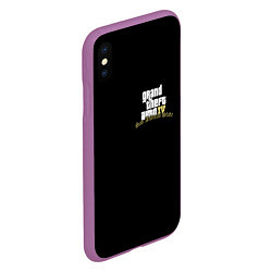 Чехол iPhone XS Max матовый GTA 6 logo game, цвет: 3D-фиолетовый — фото 2