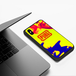 Чехол iPhone XS Max матовый PUBG neon flame, цвет: 3D-черный — фото 2