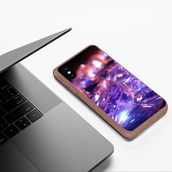 Чехол iPhone XS Max матовый Плавление абстрактных блестящих камней, цвет: 3D-коричневый — фото 2