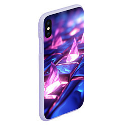 Чехол iPhone XS Max матовый Абстракция из блестящих камней и плит, цвет: 3D-светло-сиреневый — фото 2